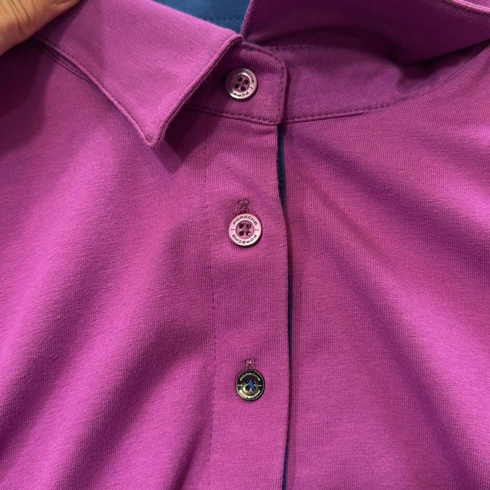 PORSCHE DRIVERS SELECTION EMBROIDERED PURPLE POLO SHIRT LARGE - Picture 10 of 10